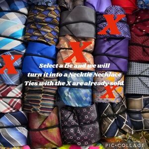 Necktie Necklace w/Chain & Pin (Some With Earrings) Pick 1 Tie $30 Or 2 For $50